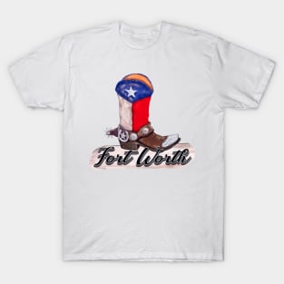 Fort Worth Texas Cowboy Boot T-Shirt